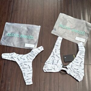 Mint Swim White Bikini Set GINA AND LAYLA top and bottom set